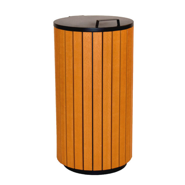 Buitenafvalbak 90 liter houtlook, antraciet - VB 183562