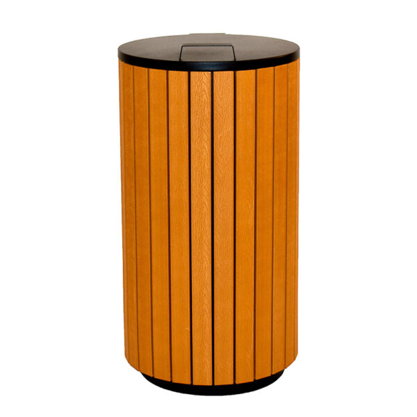 Buitenafvalbak 90 liter houtlook, antraciet - VB 183562 - Afbeelding 2