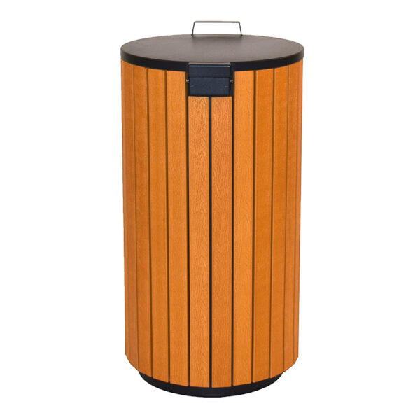 Buitenafvalbak 90 liter houtlook, antraciet - VB 183562 - Afbeelding 3