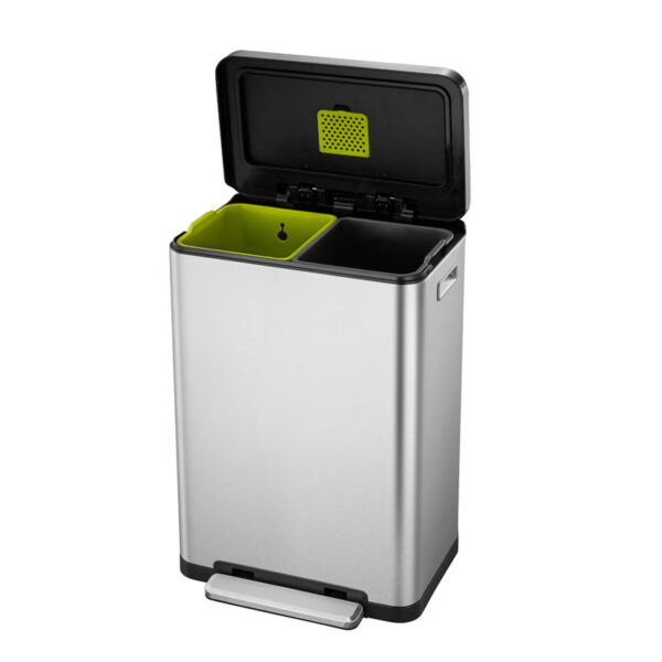 X-Cube recycling pedaalemmer 20+20 liter mat RVS - VB 936840 - Afbeelding 2