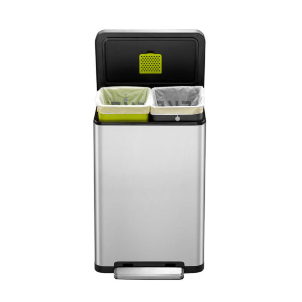 X-Cube recycling pedaalemmer 20+20 liter mat RVS - VB 936840 - Afbeelding 4