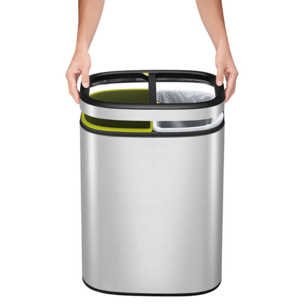 OLI-Cube Open Top Bin 10+10 liter mat RVS - VB 903621 - Afbeelding 4