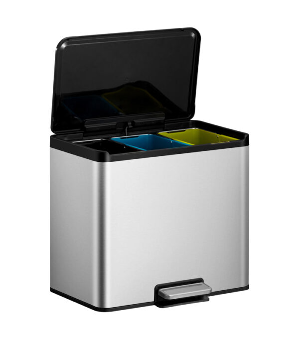 Essential 2 Recycler pedaalemmer 9+9+9 liter mat RVS - VB 822827 - Afbeelding 2