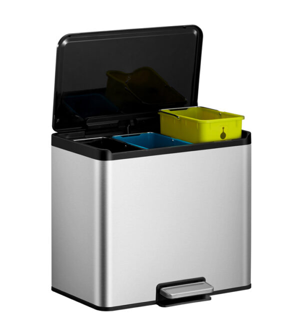 Essential 2 Recycler pedaalemmer 9+9+9 liter mat RVS - VB 822827 - Afbeelding 3