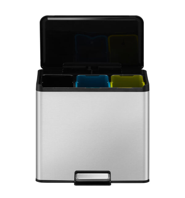 Essential 2 Recycler pedaalemmer 9+9+9 liter mat RVS - VB 822827 - Afbeelding 4