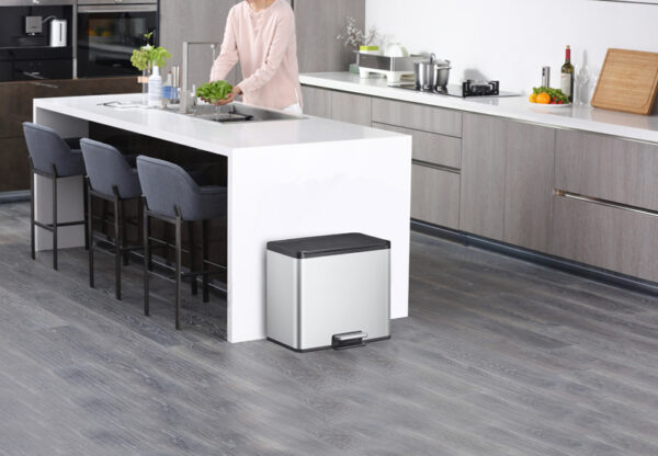 Essential 2 Recycler pedaalemmer 9+9+9 liter mat RVS - VB 822827 - Afbeelding 10
