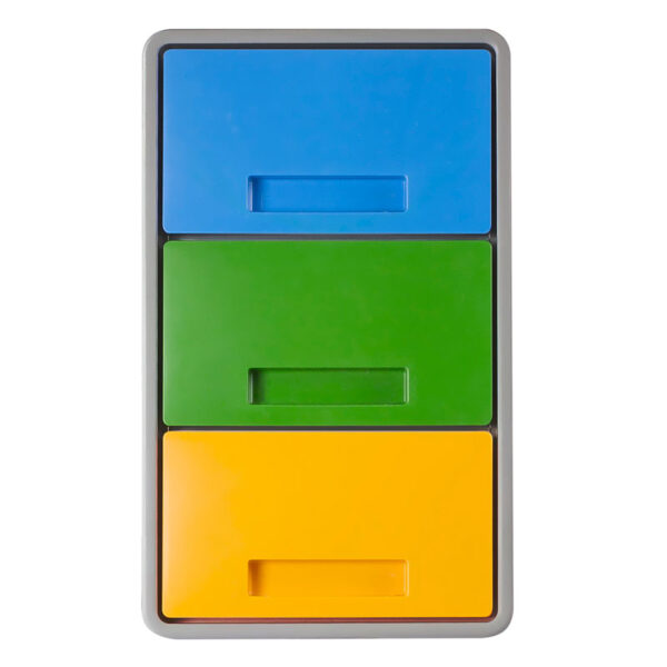 Polymax afvalscheidingsbak 40 liter grijs, groen, geel, blauw - VB 188147 - Afbeelding 2