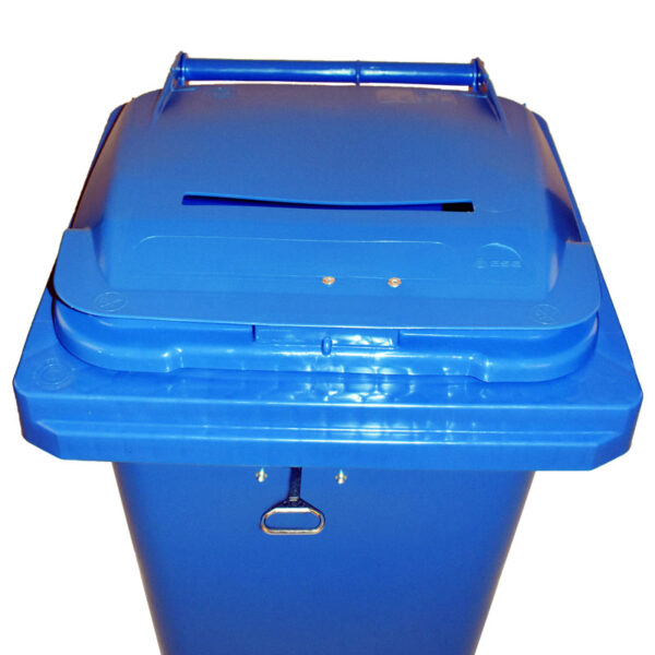 Container met papiergleuf en slot blauw - VB 120400 - Afbeelding 2