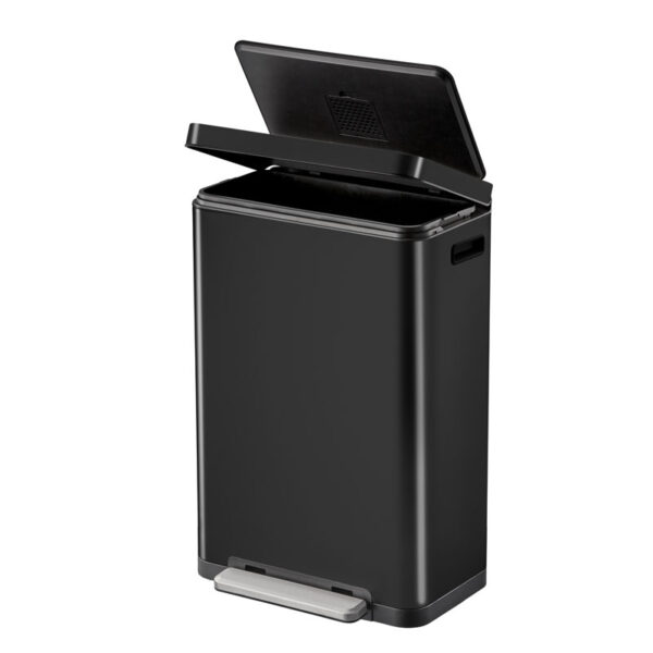 X-Cube pedaalemmer 30 liter zwart glanzend, mat RVS - VB 936830 - Afbeelding 3