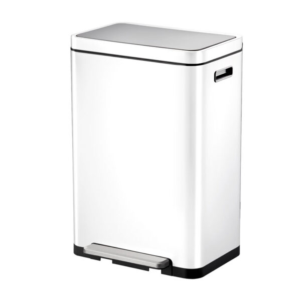 X-Cube recycling pedaalemmer 20+20 liter wit, mat RVS - VB 936840 - Afbeelding 2