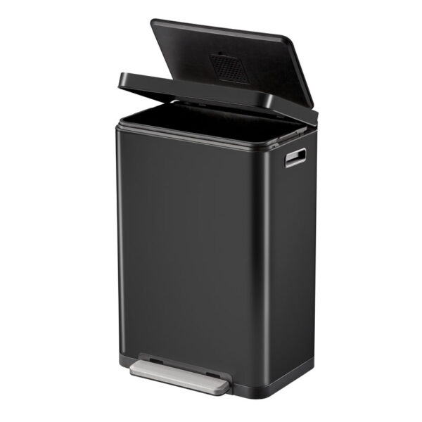 X-Cube pedaalemmer 45 liter zwart glanzend, mat RVS - VB 936845 - Afbeelding 3