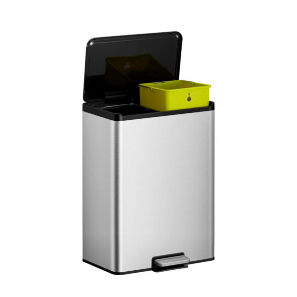 Essential Recycler pedaalemmer 20+20 liter mat RVS - VB 822840 - Afbeelding 3