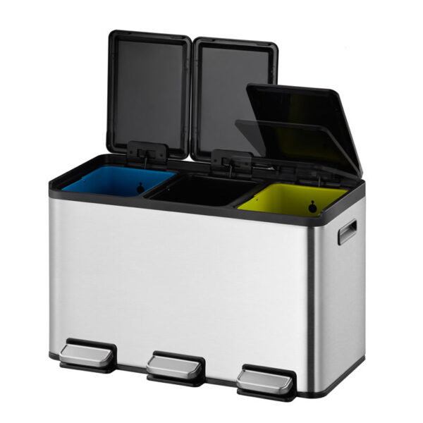 Essential splitted Recycler pedaalemmer 3x10 liter mat RVS - VB 822930 - Afbeelding 2