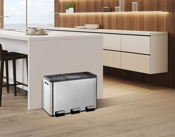 Essential splitted Recycler pedaalemmer 3x10 liter mat RVS - VB 822930 - Afbeelding 6