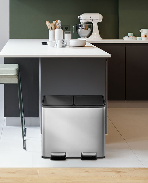 Essential splitted Recycler pedaalemmer 15+15 liter mat RVS - VB 822931 - Afbeelding 3