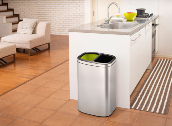 OLI-Cube Open Top Recycler Bin 20+20 liter mat RVS - VB 903640 - Afbeelding 3