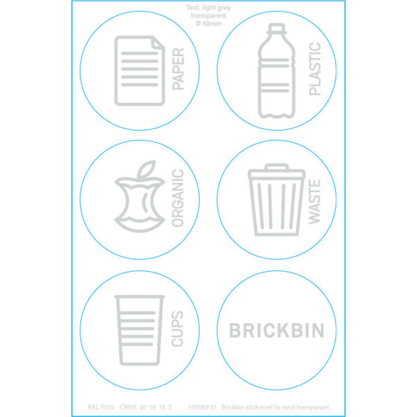 Circulaire Afvalbak Paper 65 liter wit, blauw - VB 192427 - Afbeelding 3