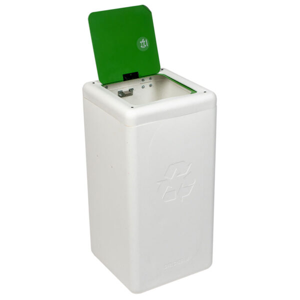 Circulaire Afvalbak met klepdeksel 65 liter wit, groen - VB 192441 - Afbeelding 3