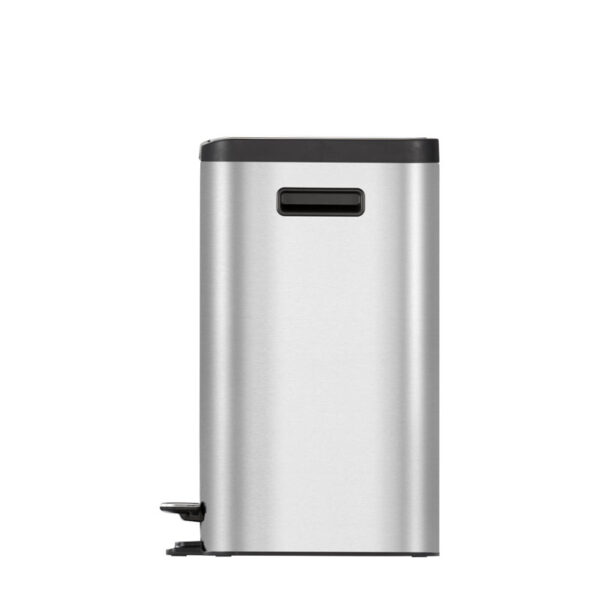EcoCasa Recycler pedaalemmer 24+12 liter mat RVS - VB 912836 - Afbeelding 4