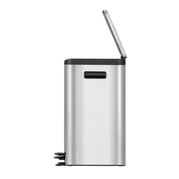 EcoCasa Recycler pedaalemmer 24+12 liter mat RVS - VB 912836 - Afbeelding 5