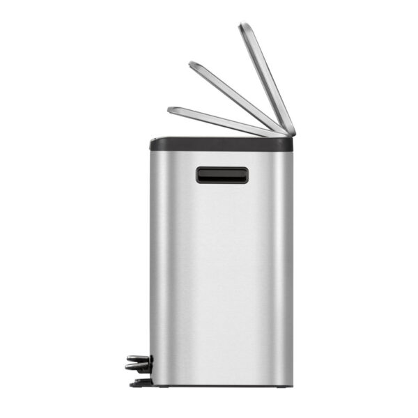 EcoCasa Recycler pedaalemmer 24+12 liter mat RVS - VB 912836 - Afbeelding 6