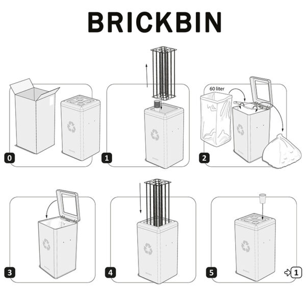 Circulaire Bekerbak gerecycled koffiedik Cups 65 liter bruin, geel - VB 193882 - Afbeelding 3