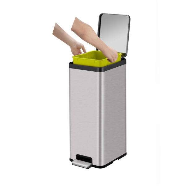 Ecomaid pedaalemmer 30 liter Grijs mat RVS - VB 913930 - Afbeelding 4
