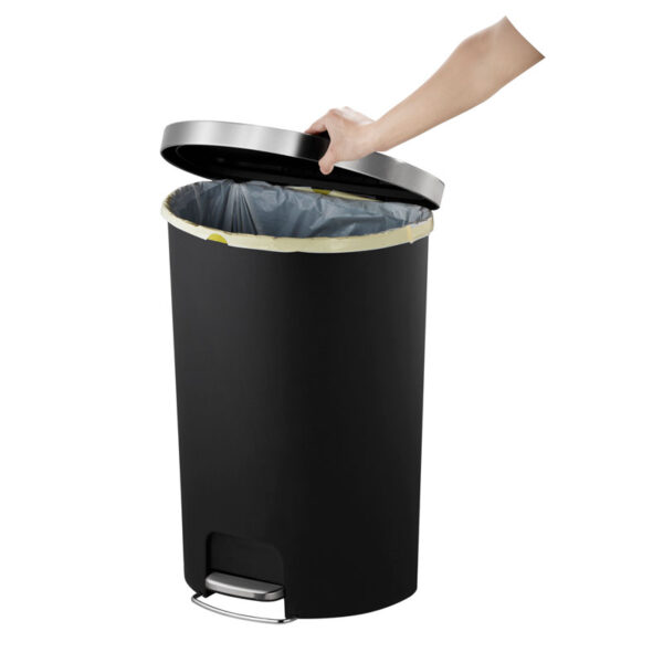 Hana pedaalemmer halfrond 55 liter Zwart - VB 622155 - Afbeelding 7