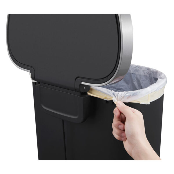 Hana pedaalemmer halfrond 55 liter Zwart - VB 622155 - Afbeelding 8