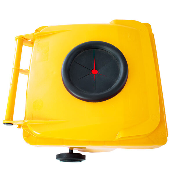 Container met rozet 120 liter geel - VB 120500 - Afbeelding 2