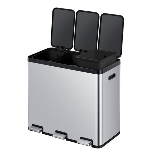 Essential 1 Recycler pedaalemmer 20+20+20 liter mat RVS - VB 912561 - Afbeelding 3