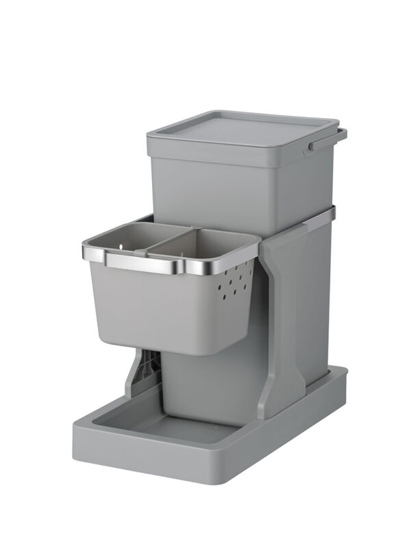 Deco Inbouwafvalemmer 20+4 liter grijs - VB 993124