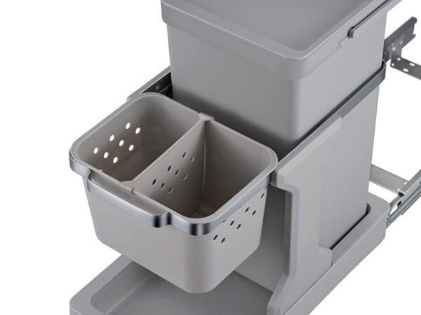 Deco Inbouwafvalemmer 20+4 liter grijs - VB 993124 - Afbeelding 3
