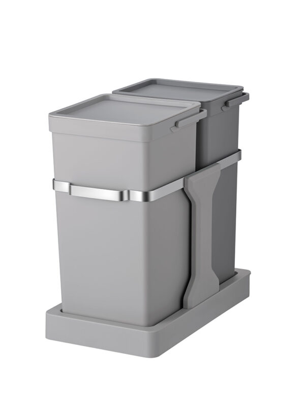 Deco Inbouwafvalemmer 15+20 liter grijs - VB 993235