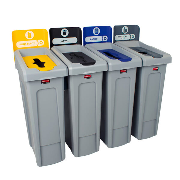 Slim Jim Recyclingstation Fles/Blik Inwerpopening grijs, grijs - VB 201631 - Afbeelding 2