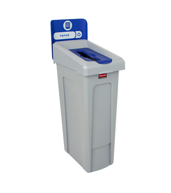 Slim Jim Recyclingstation Papier Inwerpopening grijs, blauw - VB 201648