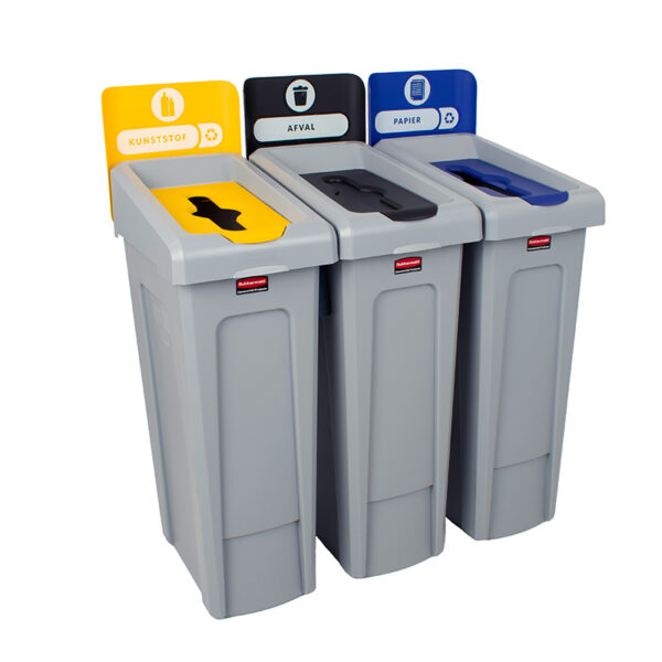 Slim Jim Recyclingstation Rest Gesloten Deksel grijs, zwart - VB 201662 - Afbeelding 3