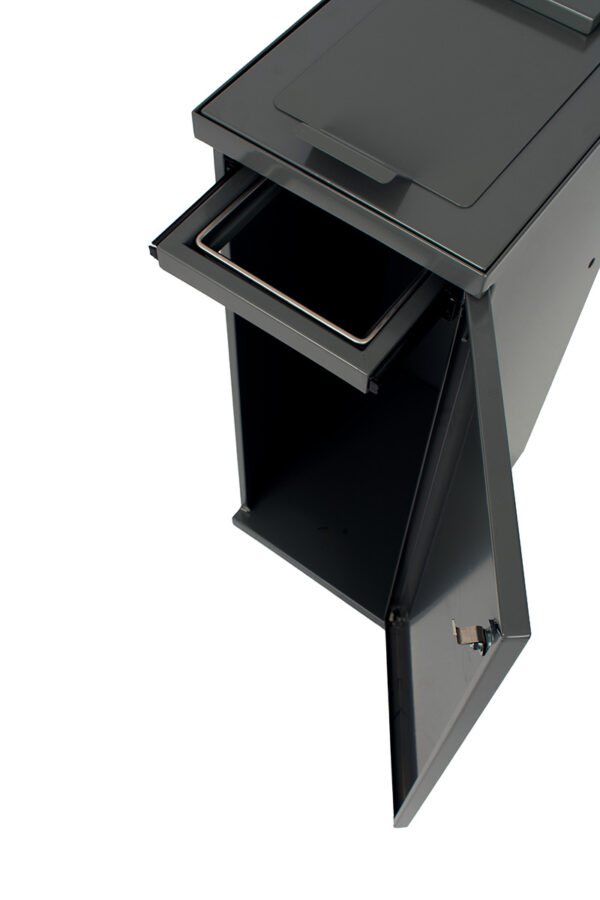 Modulaire Afvalbak met Deur en Zakhouder 55 liter grijs - VB 946760 - Afbeelding 5