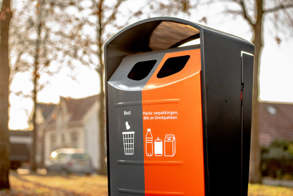 Buitenafvalbak 2x50 liter zwart, grijs, oranje - VB 204229 - Afbeelding 4