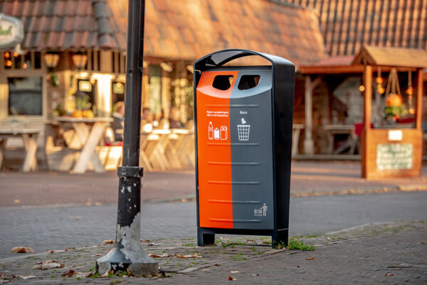 Buitenafvalbak 2x50 liter zwart, grijs, oranje - VB 204229 - Afbeelding 5