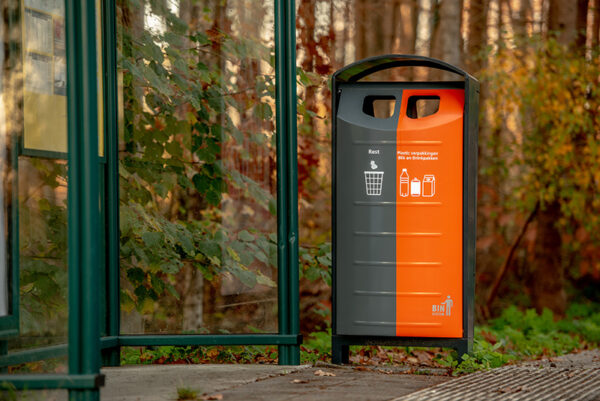 Buitenafvalbak 2x50 liter zwart, grijs, oranje - VB 204229 - Afbeelding 7