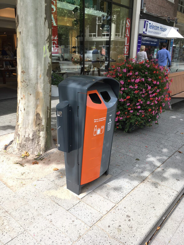 Buitenafvalbak 2x50 liter zwart, grijs, oranje - VB 204229 - Afbeelding 8