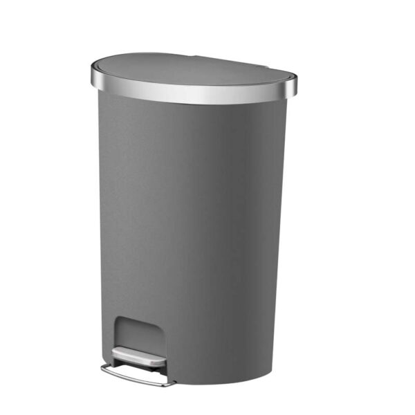 Hana pedaalemmer halfrond 55 liter grijs - VB 622155
