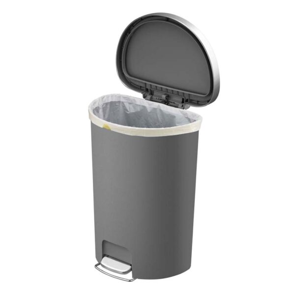 Hana pedaalemmer halfrond 55 liter grijs - VB 622155 - Afbeelding 4