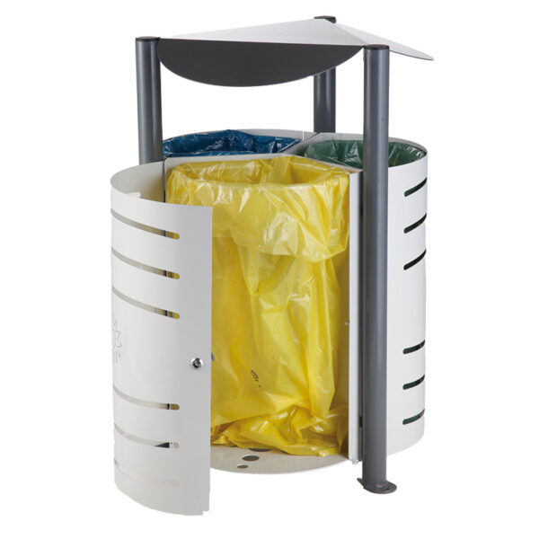 Drievoudige Afvalscheidingsbak 3x75 liter grijs - VB 206445 - Afbeelding 2