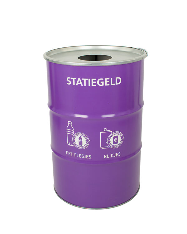 Afvalbak Statiegeld met inwerpopening 200 liter paars - VB 206629