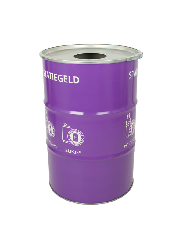 Afvalbak Statiegeld met inwerpopening 200 liter paars - VB 206629 - Afbeelding 2