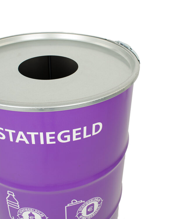 Afvalbak Statiegeld met inwerpopening 200 liter paars - VB 206629 - Afbeelding 3