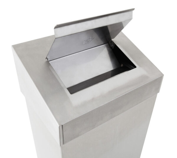 Afvalbak met hygiënische top 18 liter mat RVS - VB 650002 - Afbeelding 2
