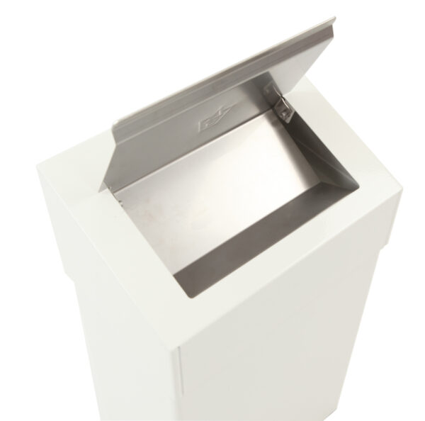 Afvalbak met hygiënische top 18 liter wit - VB 650019 - Afbeelding 2